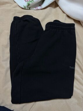 TNA Aritzia Black Sweatfleece Boyfriend Fit Joggers